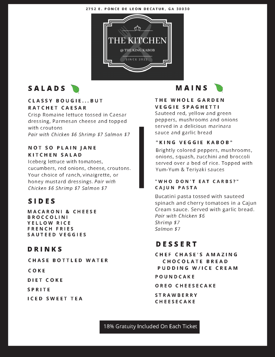This image has an empty alt attribute; its file name is THE-KITCHEN-Menu_noprices_Page_1.png